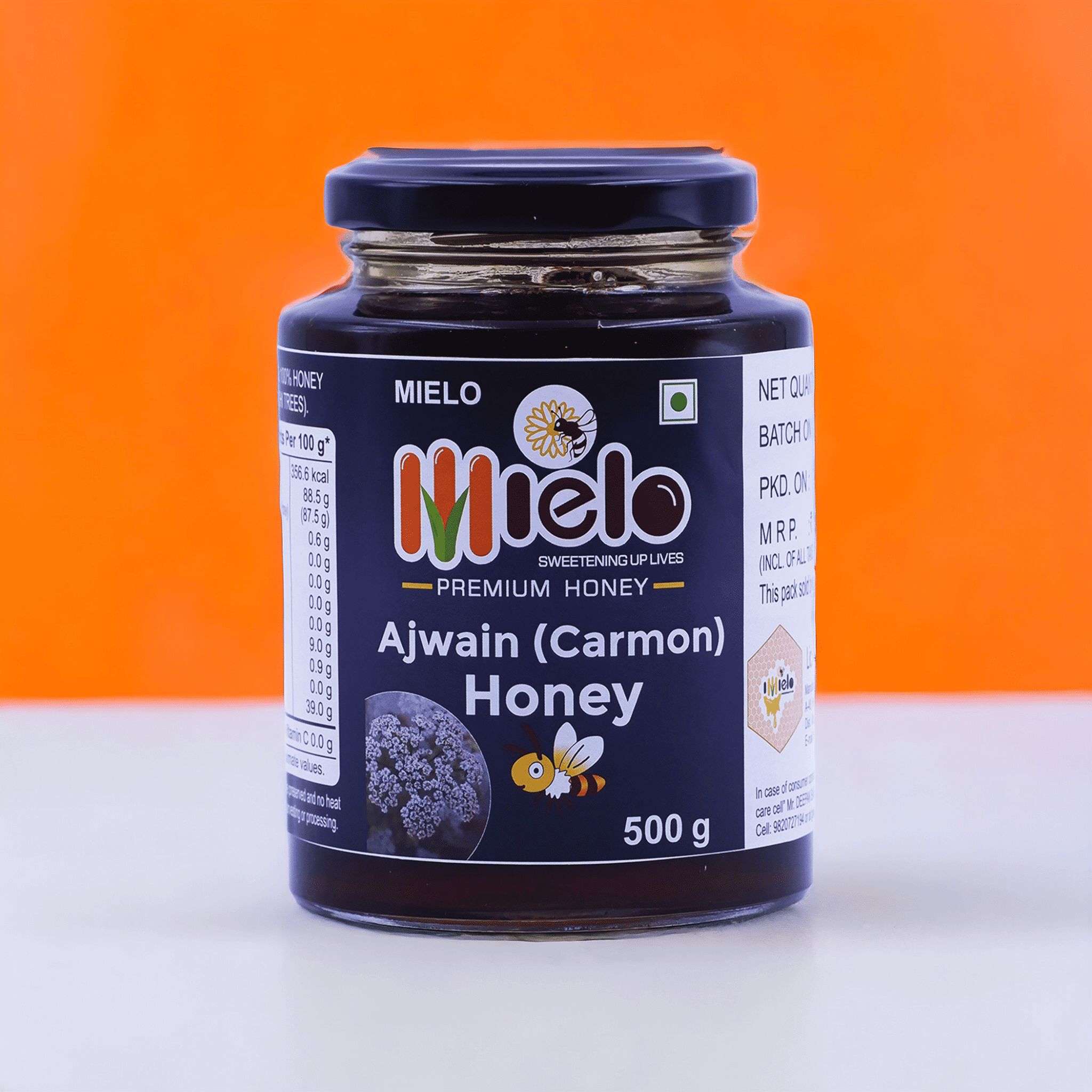 Mielo Ajwain Honey | 100% Pure & Natural | 500g