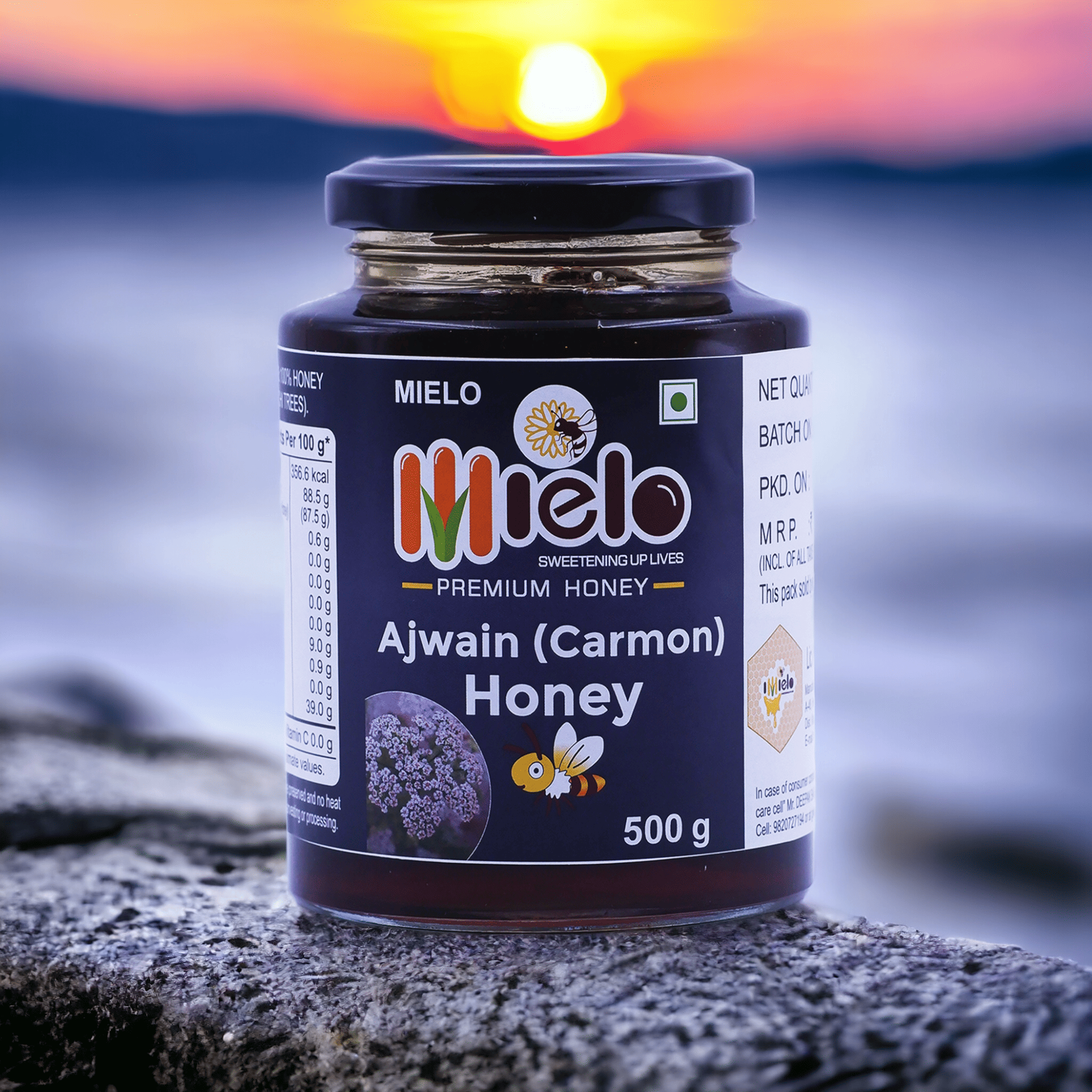 Mielo Ajwain Honey | 100% Pure & Natural | 500g